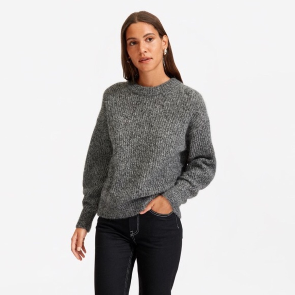 Everlane Oversized Alpaca Crew Sweater Charcoal